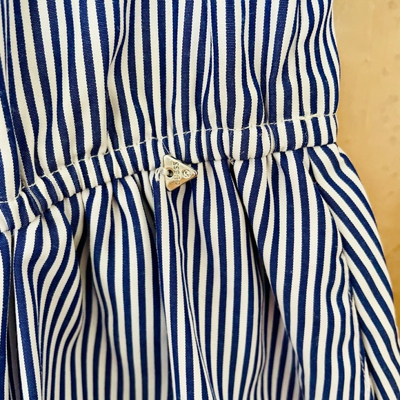 NWOT Guess Blue & White Striped Off the Shoulder Dress, Size XS - Picture 8 of 10